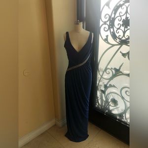 Roberto Cavalli navy blue gown with beaded detail size 8
